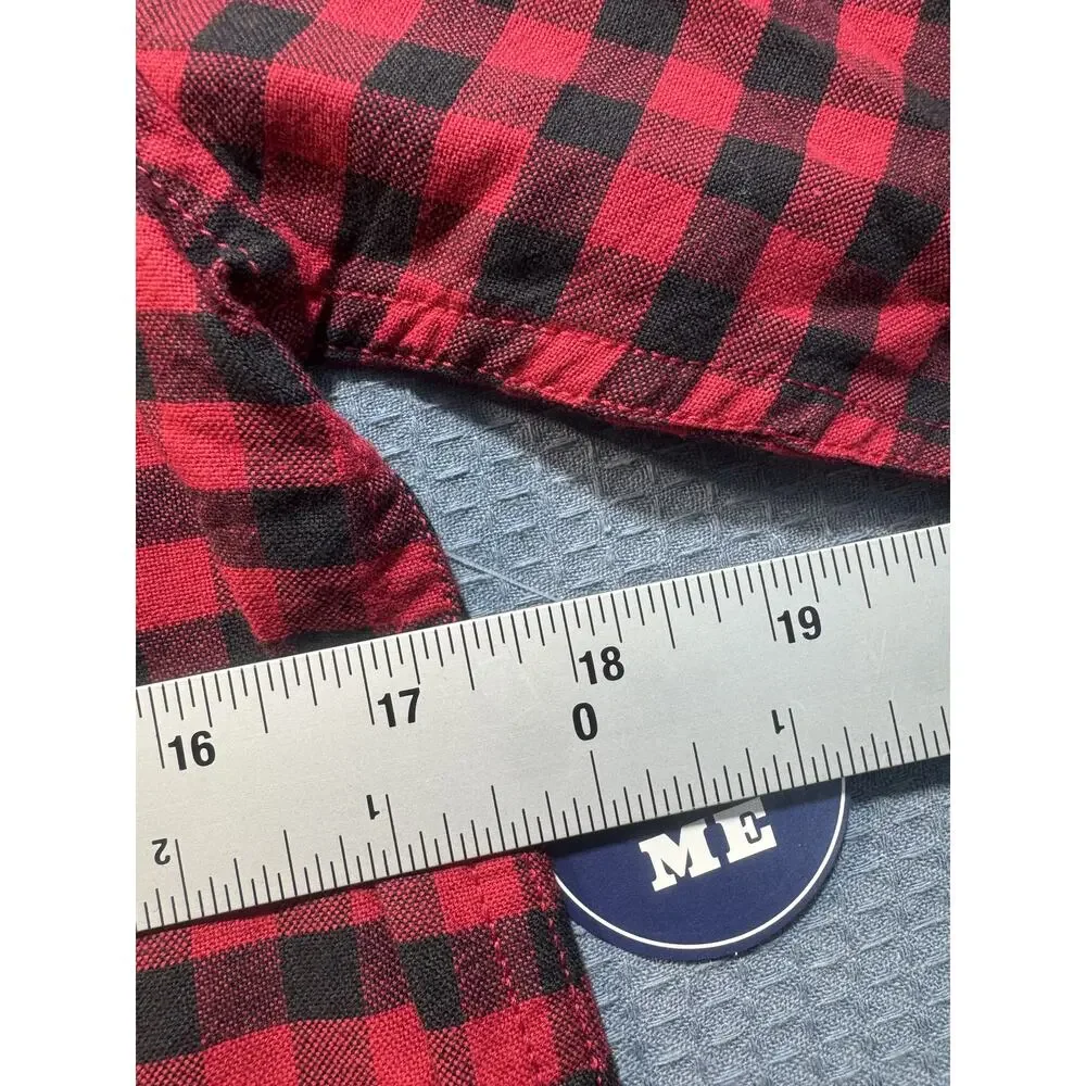 The Children's Place Dad Matching Short Sleeve‎ Plaid Shirt Boy's Sz L Brand New